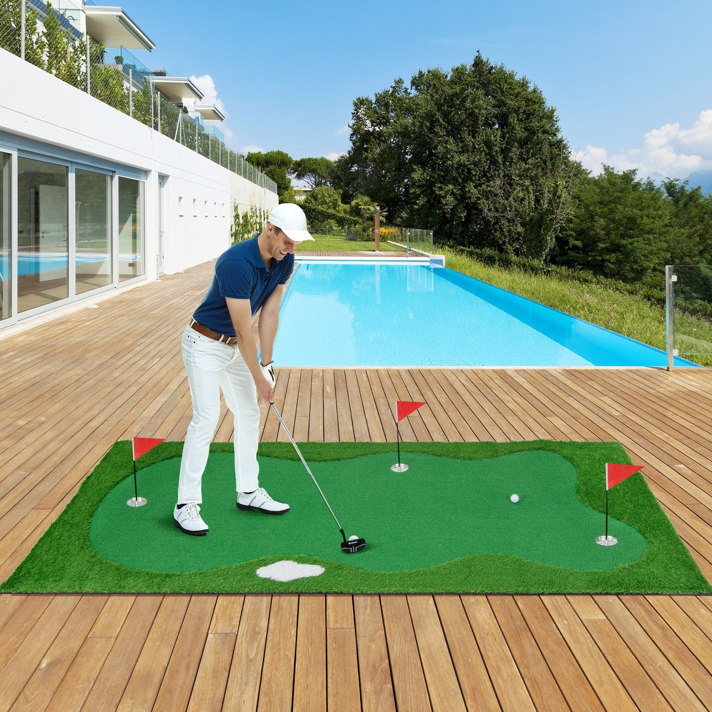 Golf Putting Green with Realistic Artificial Grass Turf-L Kids Crystal