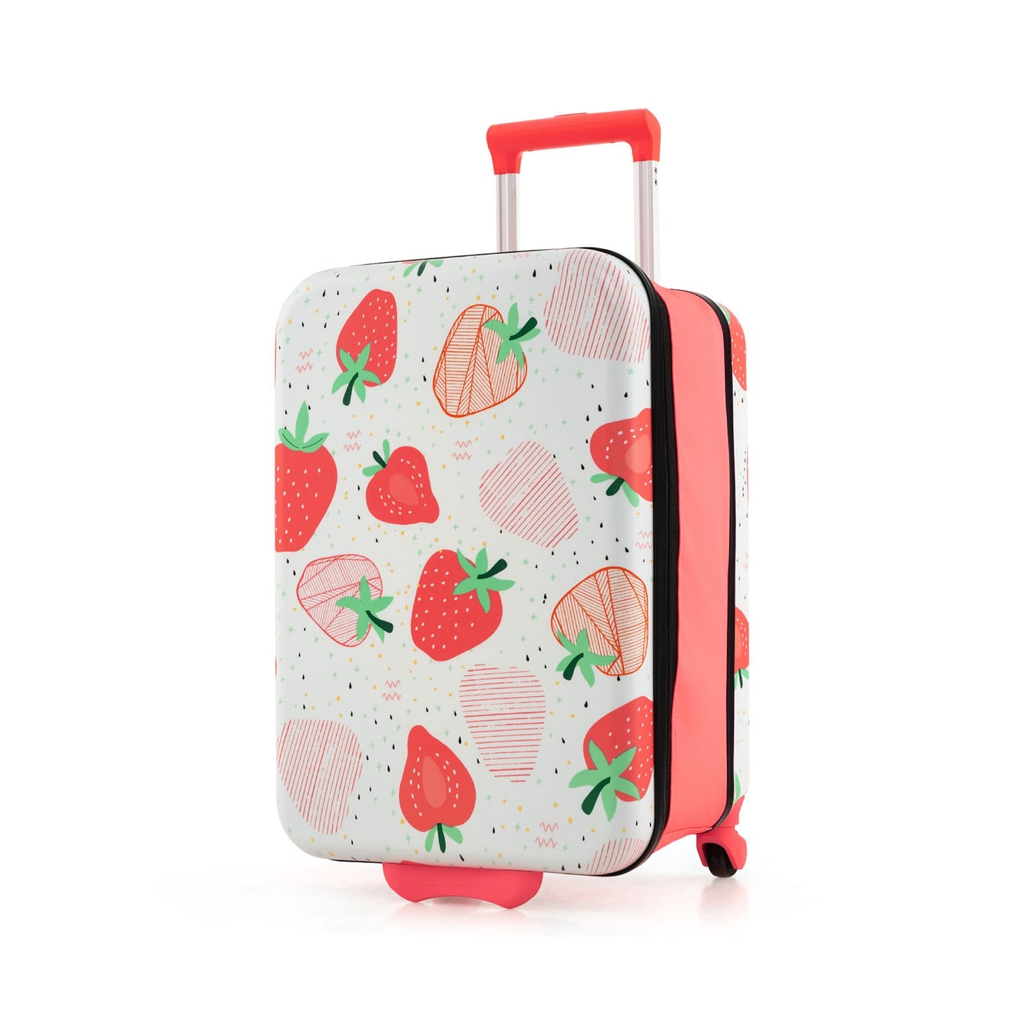 20 Inch Kids Rolling Luggage Foldable Hardshell Carry-on Suitcase on Wheels-Pink Kids Crystal