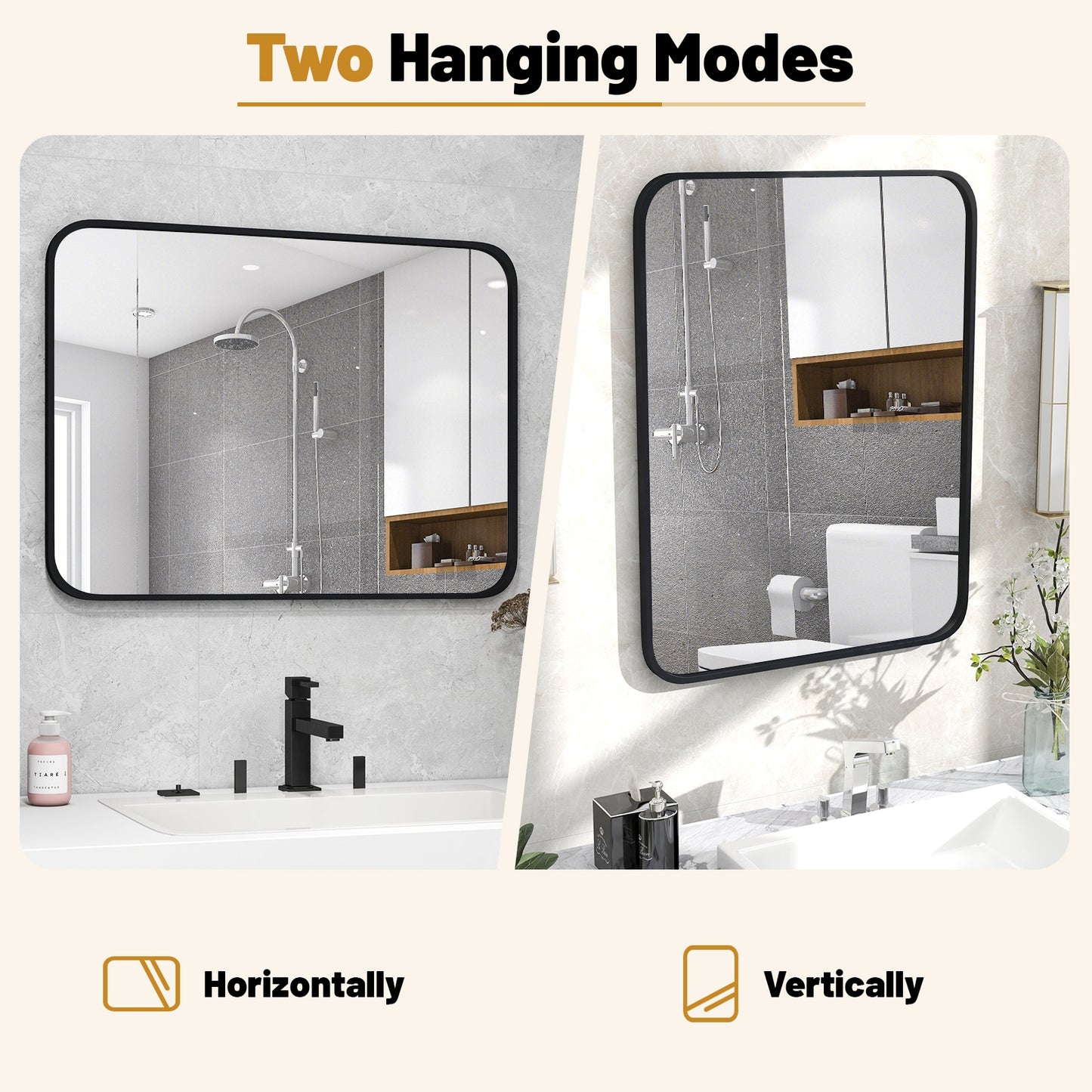 24 x 32 Inch Minimalist Wall Mounted Rectangle Mirror Kids Crystal