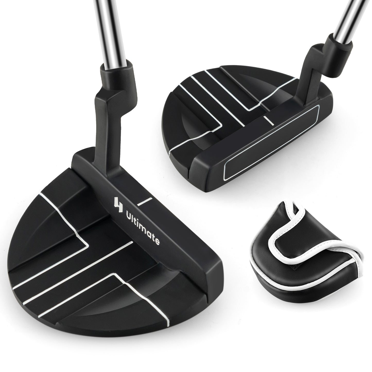 Golf Putter with Headcover 35 Inches Mallet Style Putter Right Handed Kids Crystal