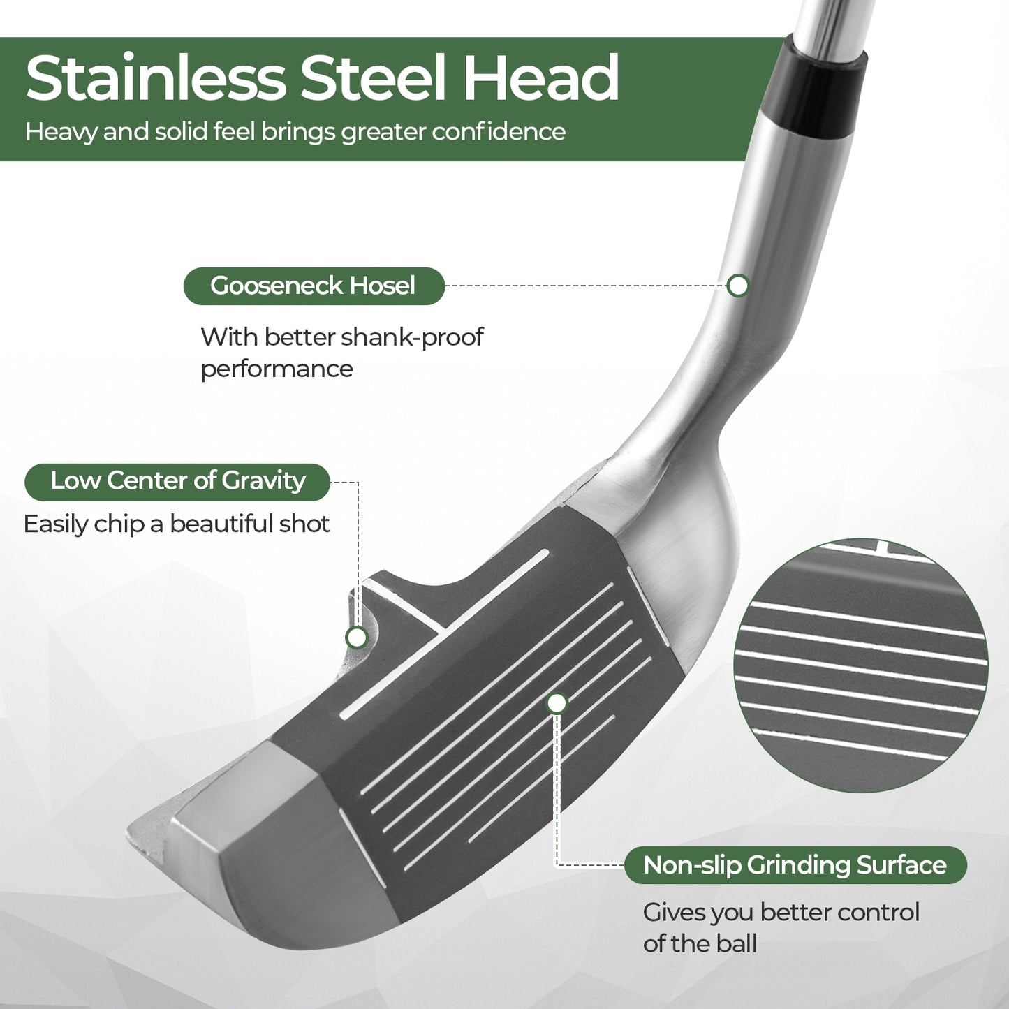 Golf Club Chipper 36 Degree Pinching Wedge to Cut Stroke from Short Game Right Handed Kids Crystal