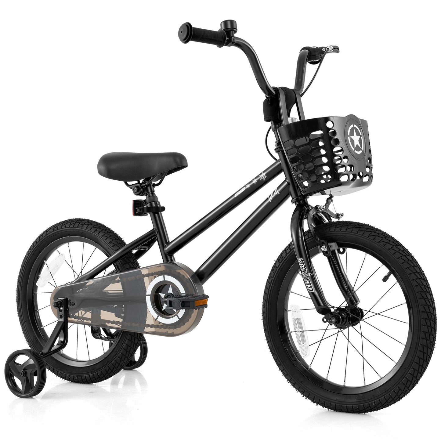 16 Inch Kids Bike with Basket and Training Wheels for Children Aged 4-7 Years Old Kids Crystal