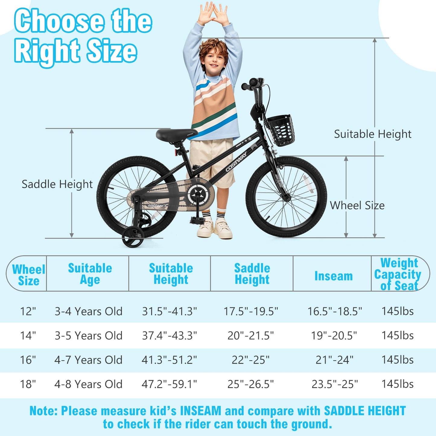 16 Inch Kids Bike with Basket and Training Wheels for Children Aged 4-7 Years Old Kids Crystal