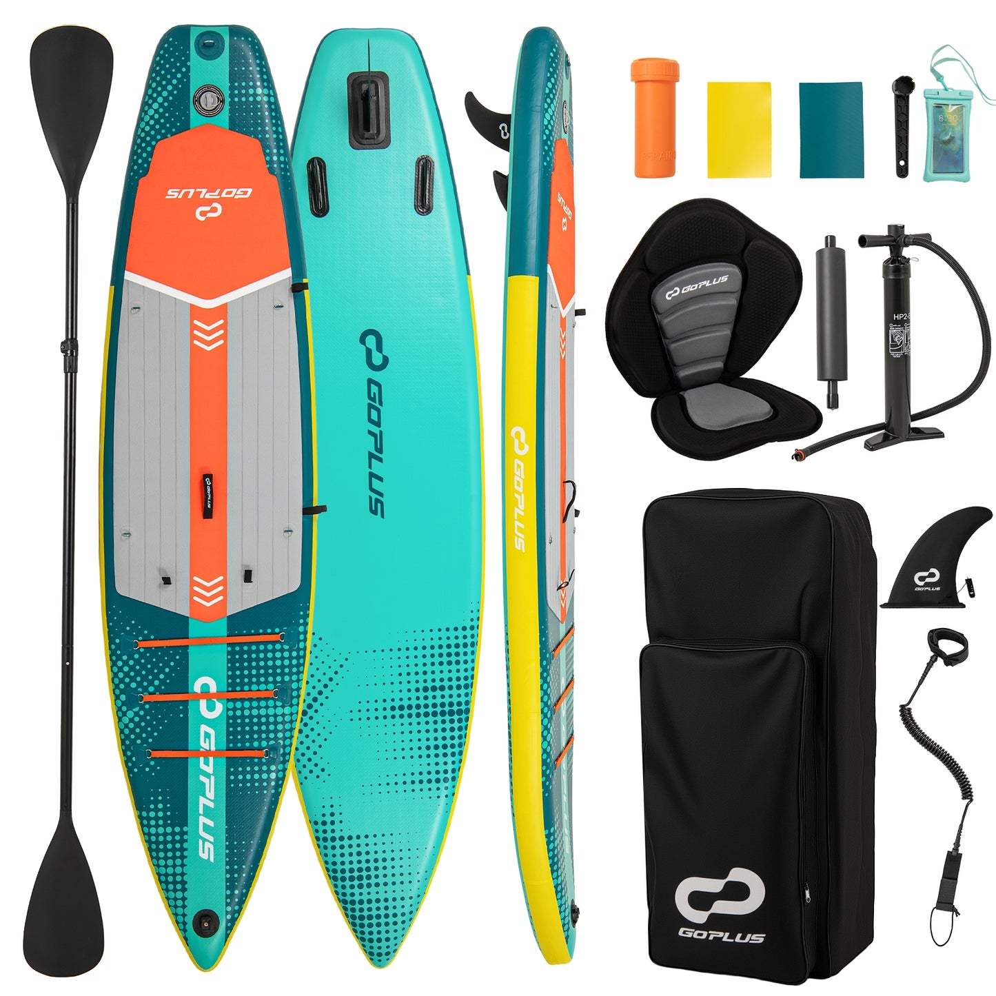 11 Feet Inflatable Stand Up Paddle Board with Kayak Seat for Adults-L Kids Crystal