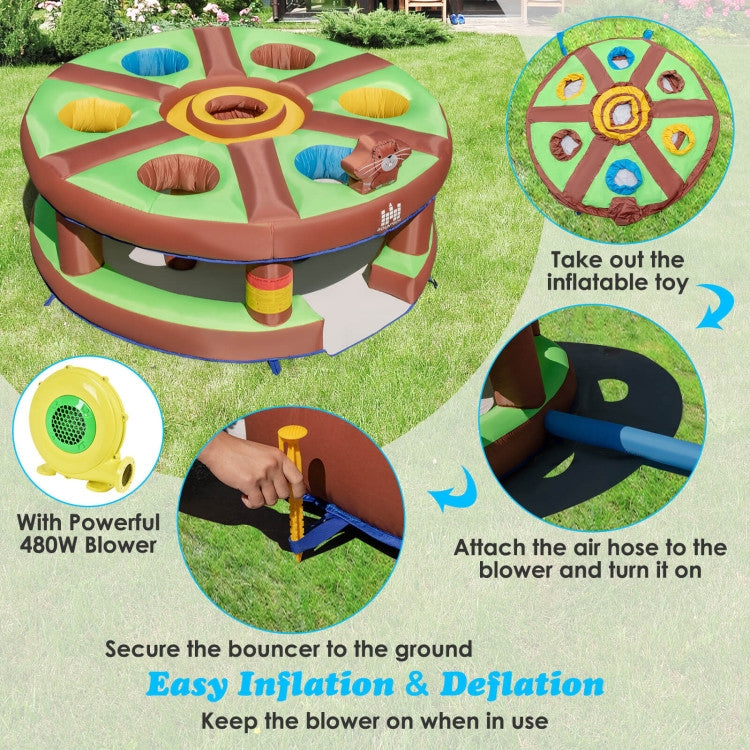 Inflatable Human Whack a Mole for Kids with 480W Blower for Yard Kids Crystal