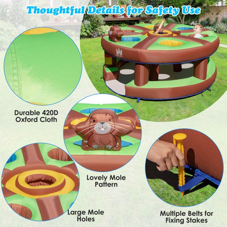 Inflatable Human Whack a Mole for Kids with 480W Blower for Yard Kids Crystal