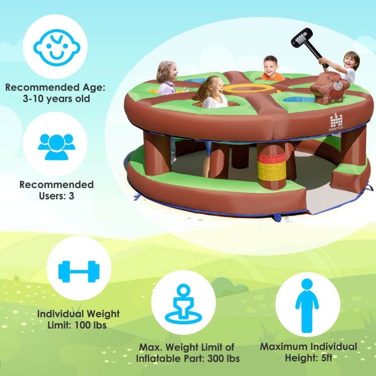 Inflatable Human Whack a Mole for Kids with 480W Blower for Yard Kids Crystal