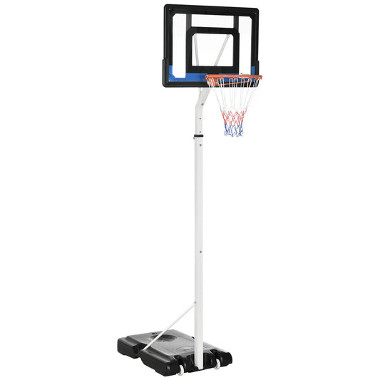 Adjustable Basketball Hoop Stand Sturdy Backboard Weighted Base Portable on Wheels Kids Crystal