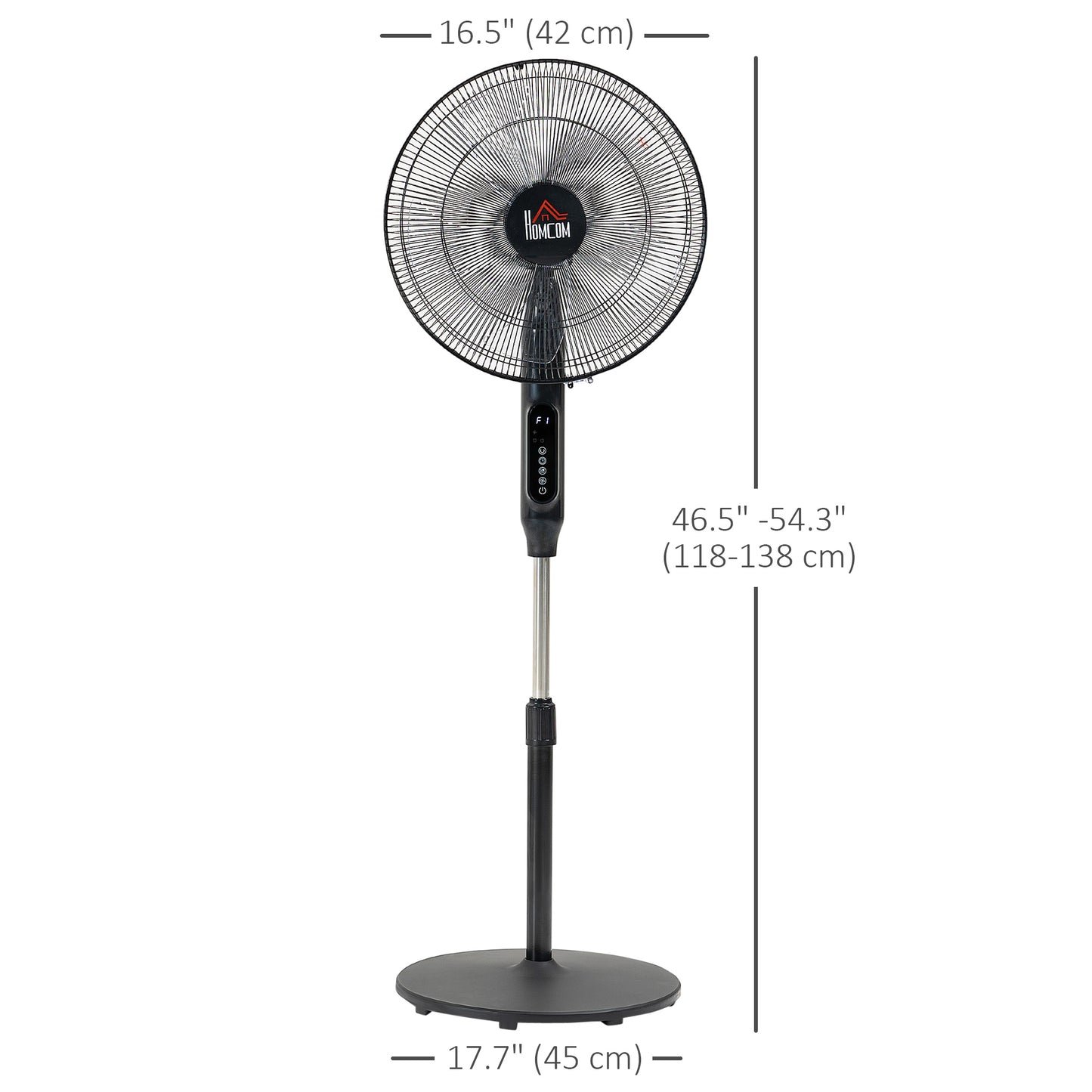 Standing Floor Fan Remote Control Stand Up Cooling Tall Pedestal Electric Bedroom Black Kids Crystal