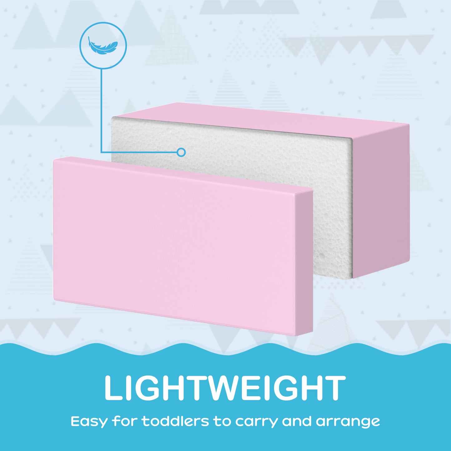 7 Pieces Soft Play Foam Climbing Blocks, Indoor Modular Kids Play Toys for Climbing, Crawling, Sliding, Light Colour Kids Crystal