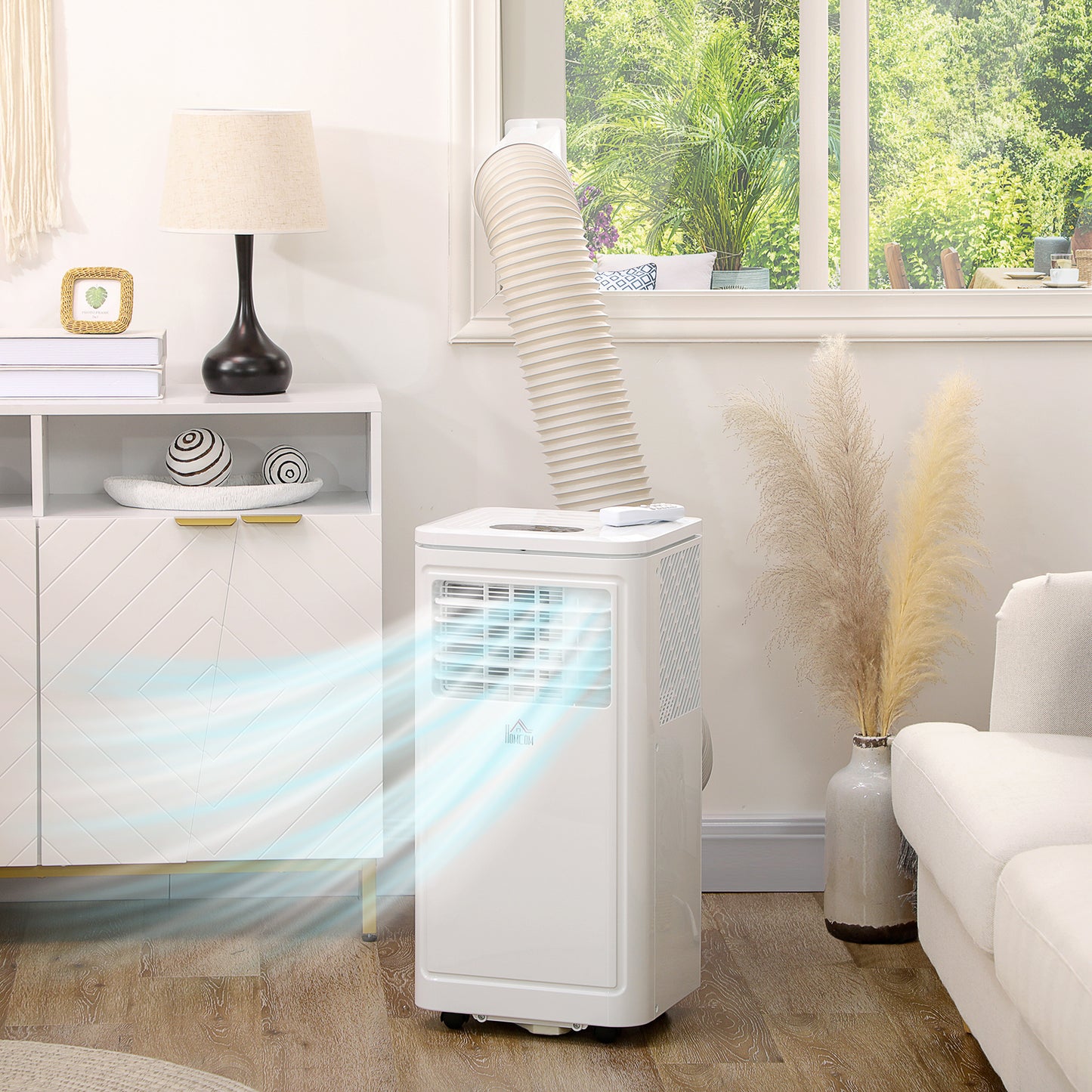Portable Air Conditioner 8000 BTU Remote 4-in-1 Dehumidifier Fan 24H Timer White Kids Crystal