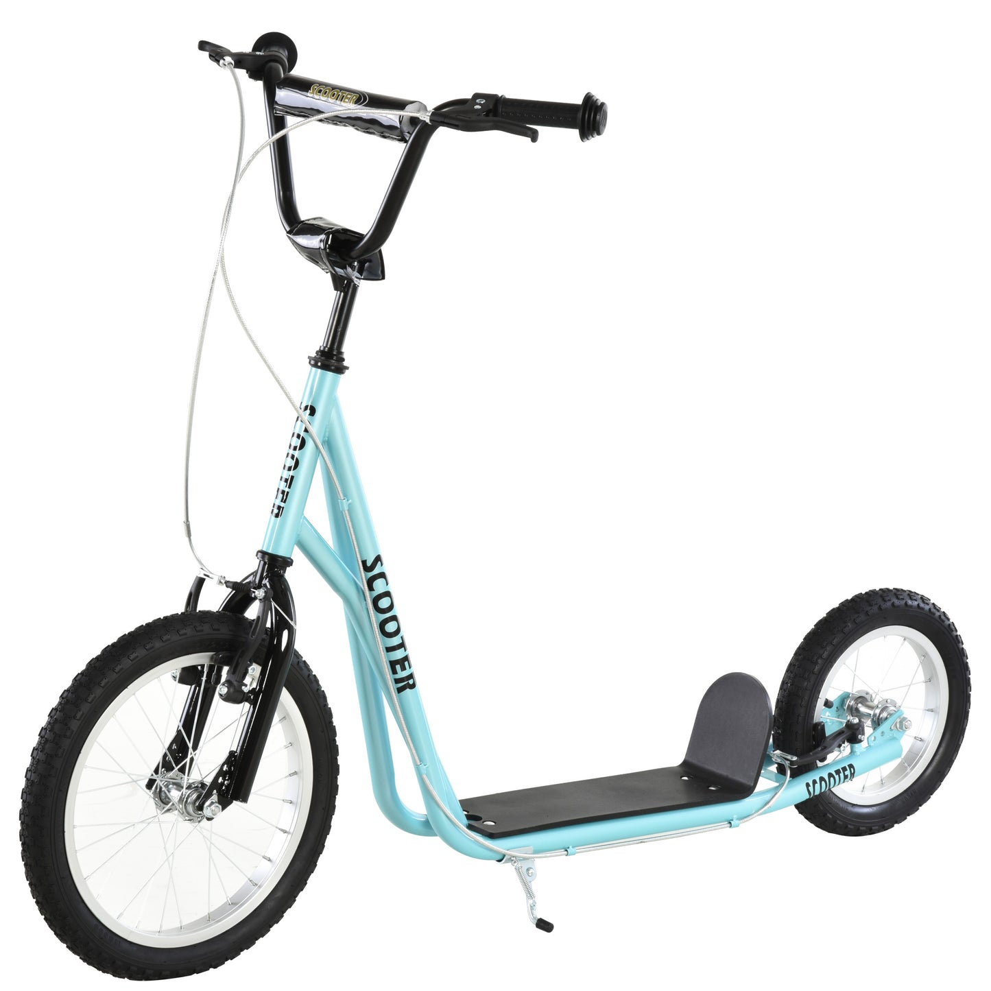 Big Wheel Scooter for Teens Youth Adjustable Handlebar with Dual Brakes Inflatable Wheels Kids Crystal