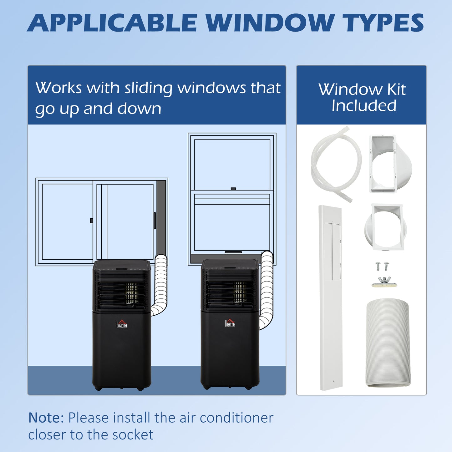 10000 BTU Portable Air Conditioner with Fan & Dehumidifier Mode, Quiet AC Unit with Remote Control, 24-Hour Timer, Black