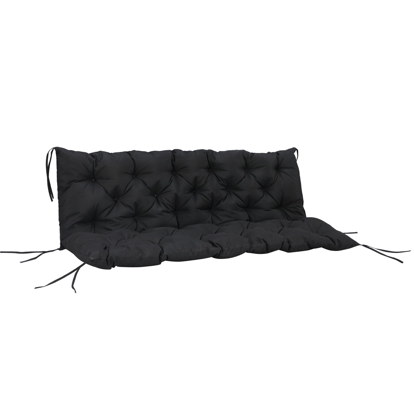 3 Seater Outdoor Seat Pads Bench Swing Chair Replacement Cushions Backrest for Patio Garden, Black Kids Crystal