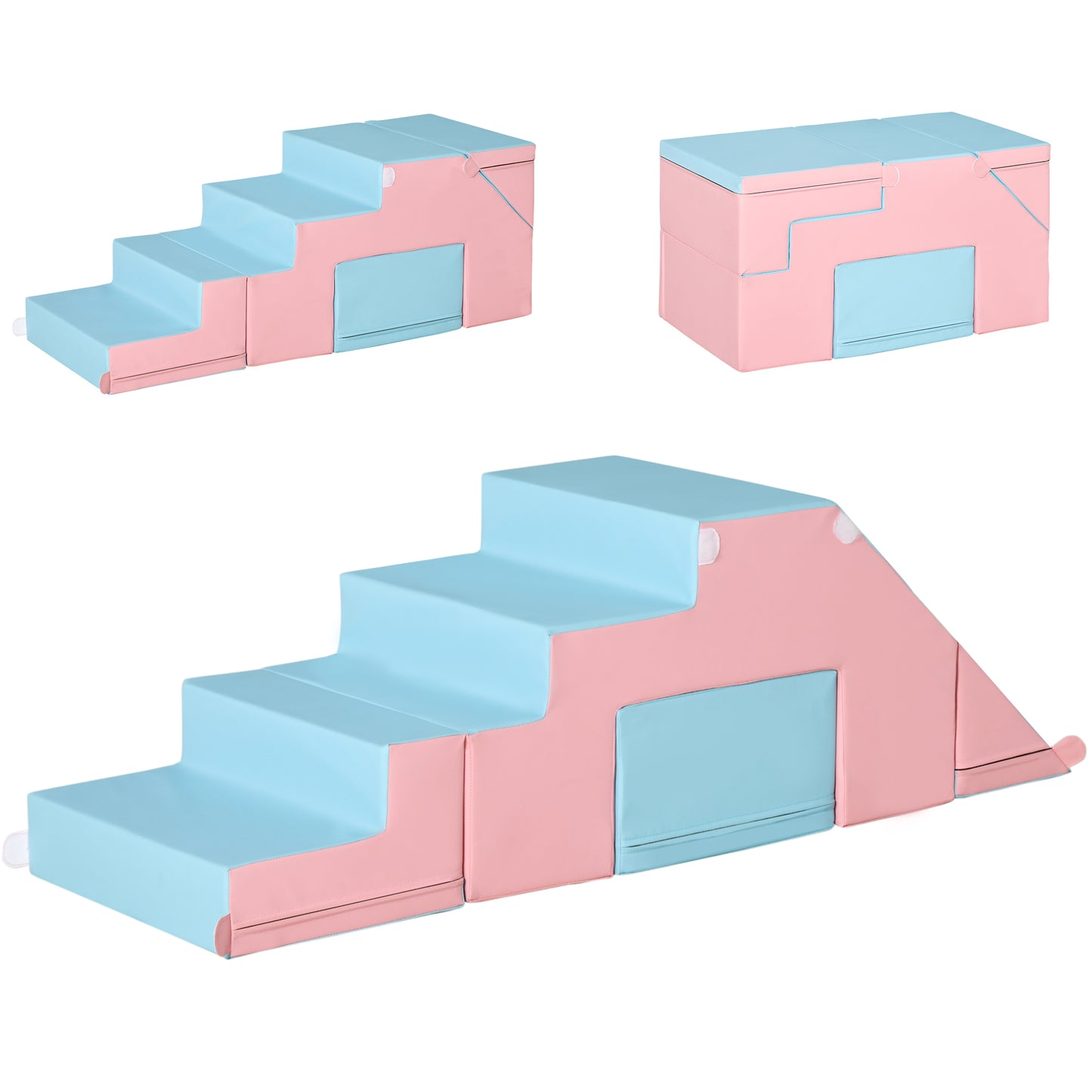 2-Piece Foam Climb & Crawl Set: Toddler Nuggets for Climbing, Crawling Play Zone Kids Crystal