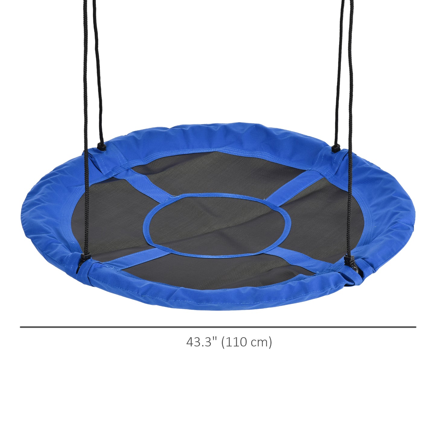 Giant Saucer Tree Swing, 43.25" Nest Web Rope Hanging Seat for Backyard Playground - Blue
