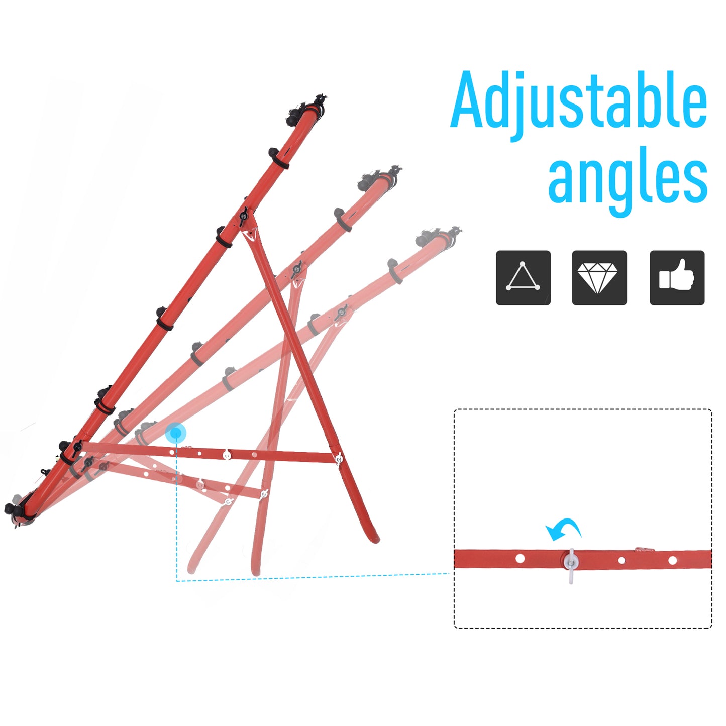 Kids Football Rebounder Net Training Soccer Kickback Target Goal Adjustable Red for Outdoor Play Kids Crystal