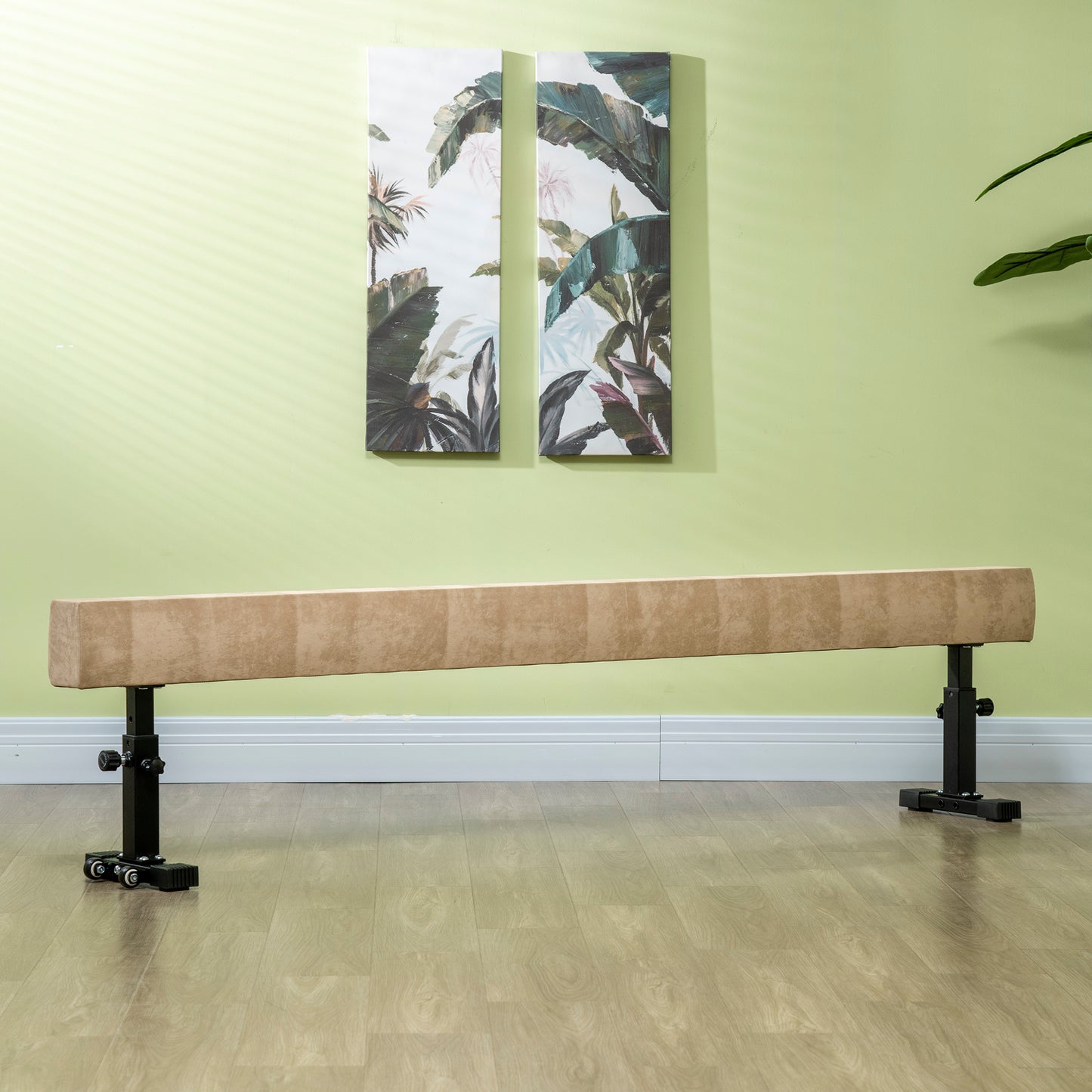 7.5ft Adjustable Gymnastics Balance Beam with Wheels for Kids 8-12 Years Old Gym Equipment Kids Crystal