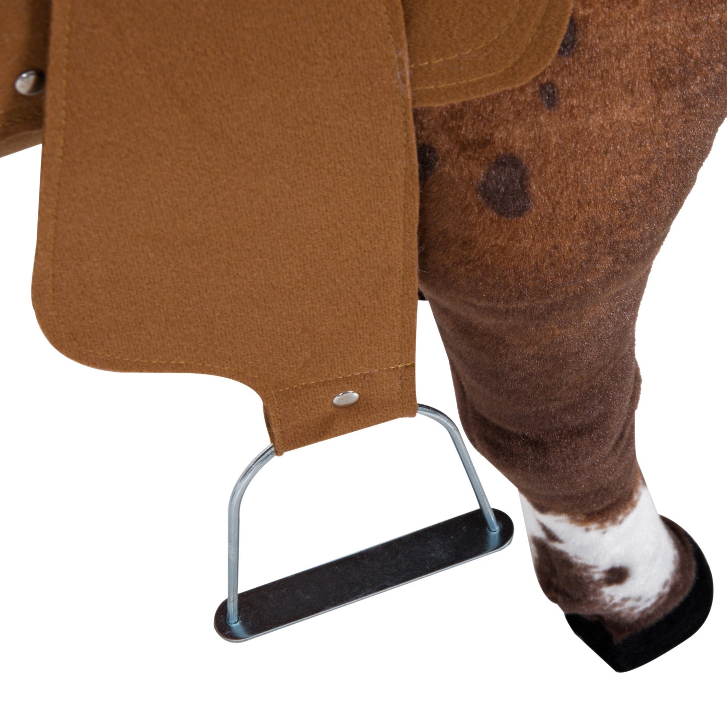 Plush Standing Ride-On Pony for Kids - Brown Cowboy Horse Toy with Neighing Sound Kids Crystal