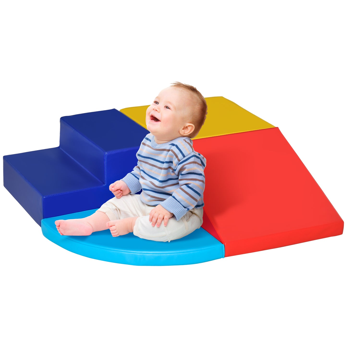 4-Piece Foam Climb & Crawl Set: Lightweight Toddler Nuggets for Active Play Zone Kids Crystal