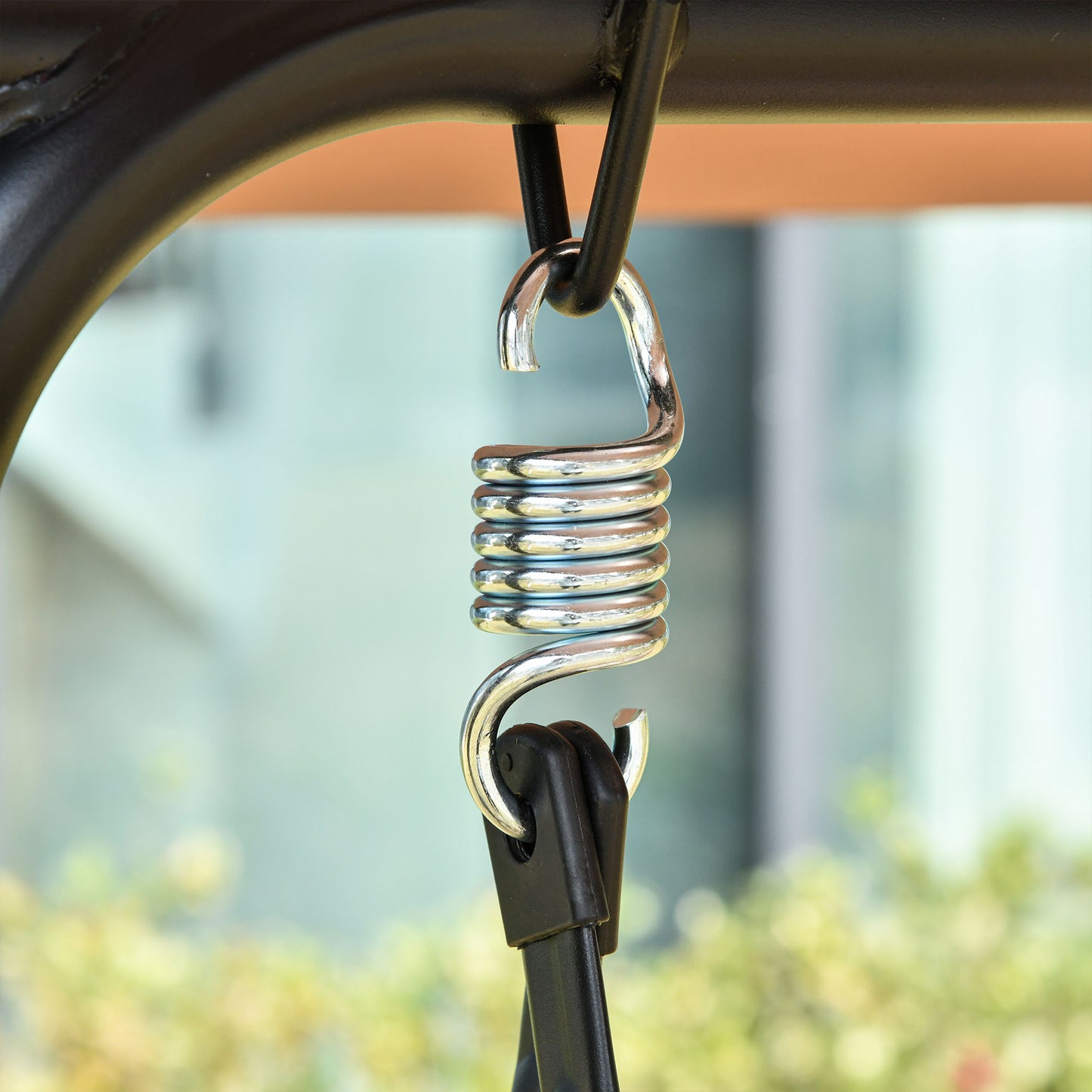 2 Person Porch Swing Chair Patio Bench Adjustable Canopy Breathable Seat Garden Poolside Brown Kids Crystal