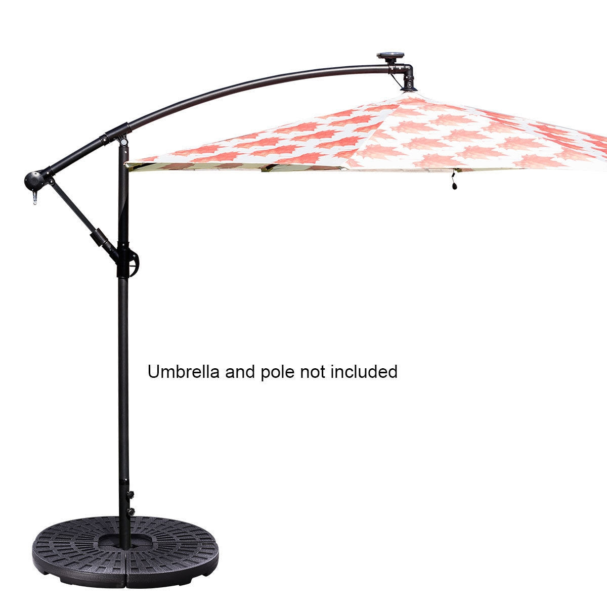 4 Pieces Round Cantilever Umbrella Base with Carry Handles for Garden Kids Crystal