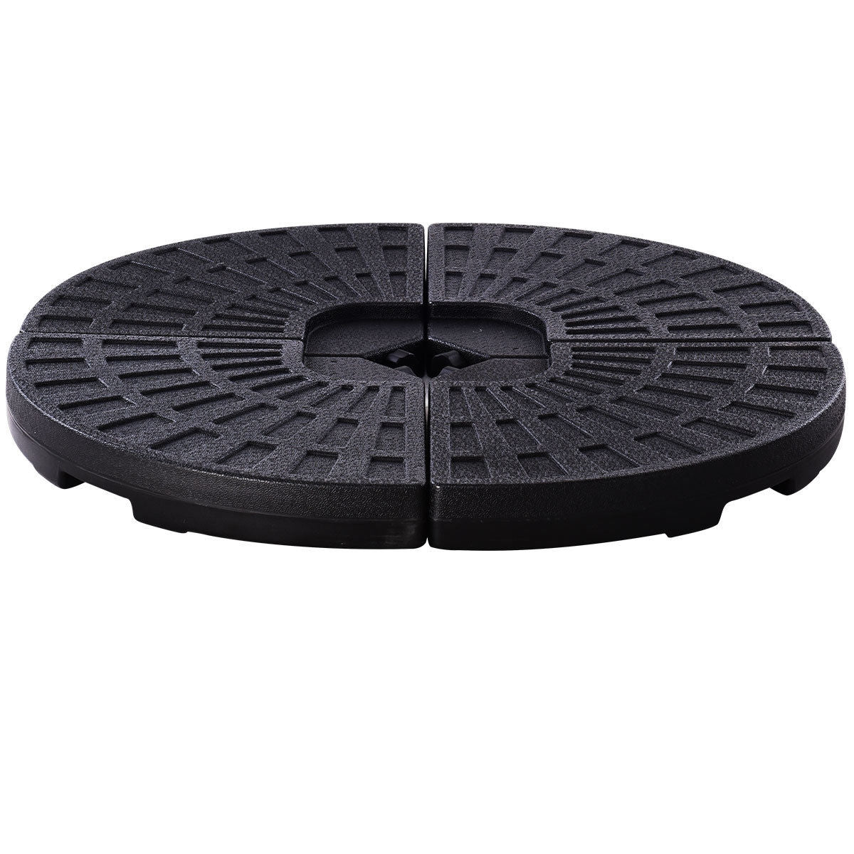 4 Pieces Round Cantilever Umbrella Base with Carry Handles for Garden Kids Crystal