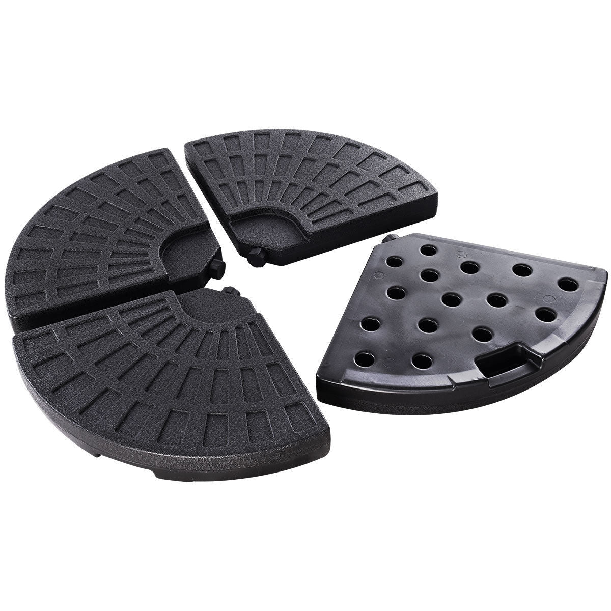 4 Pieces Round Cantilever Umbrella Base with Carry Handles for Garden Kids Crystal