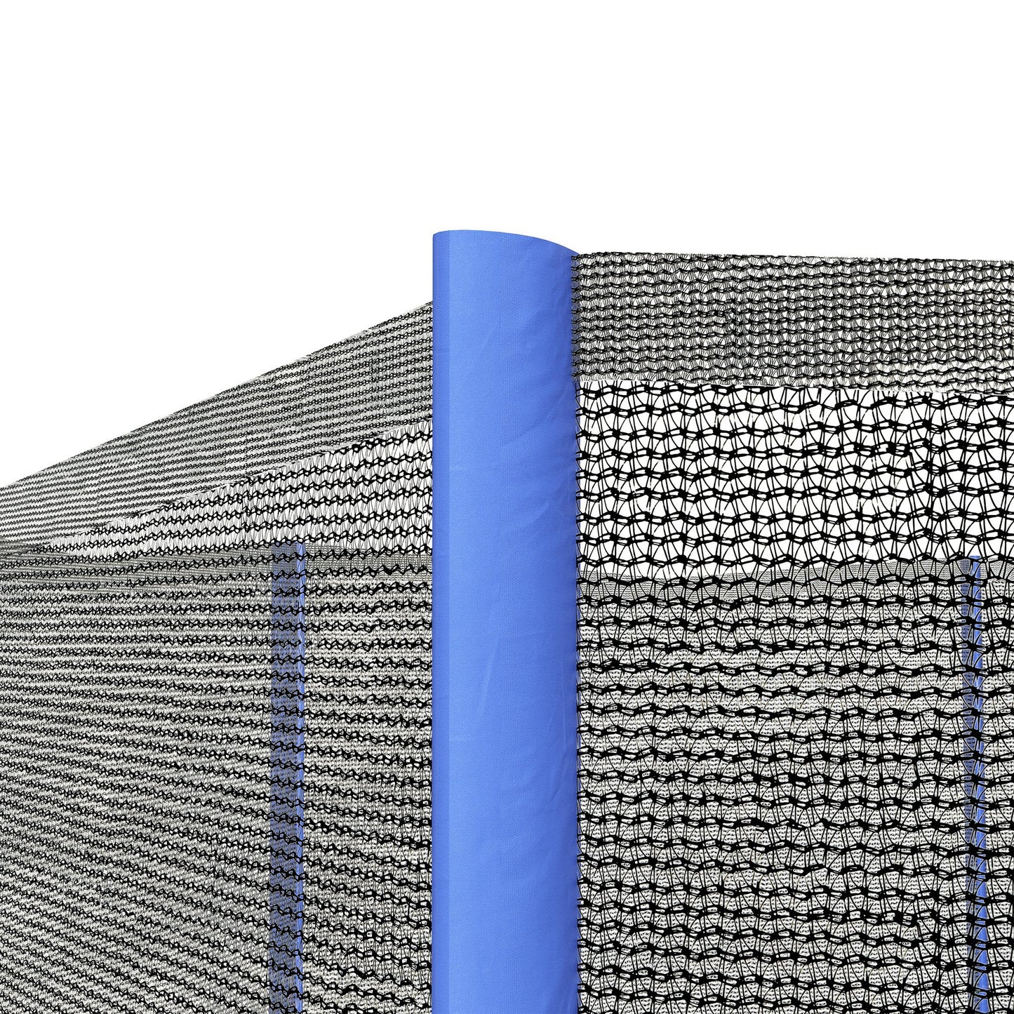 Safety Trampoline Net Enclosure 12ft Round Zippered Entrance Replacement Netting Black Kids Crystal