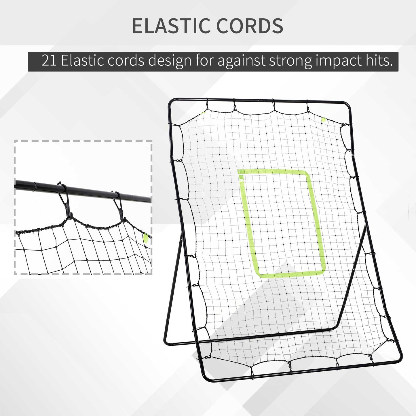 4 x 5.7ft Volleyball Rebounder Net with Strike Zone, Adjustable Baseball Lacrosse Training Net for Pitching and Fielding Kids Crystal