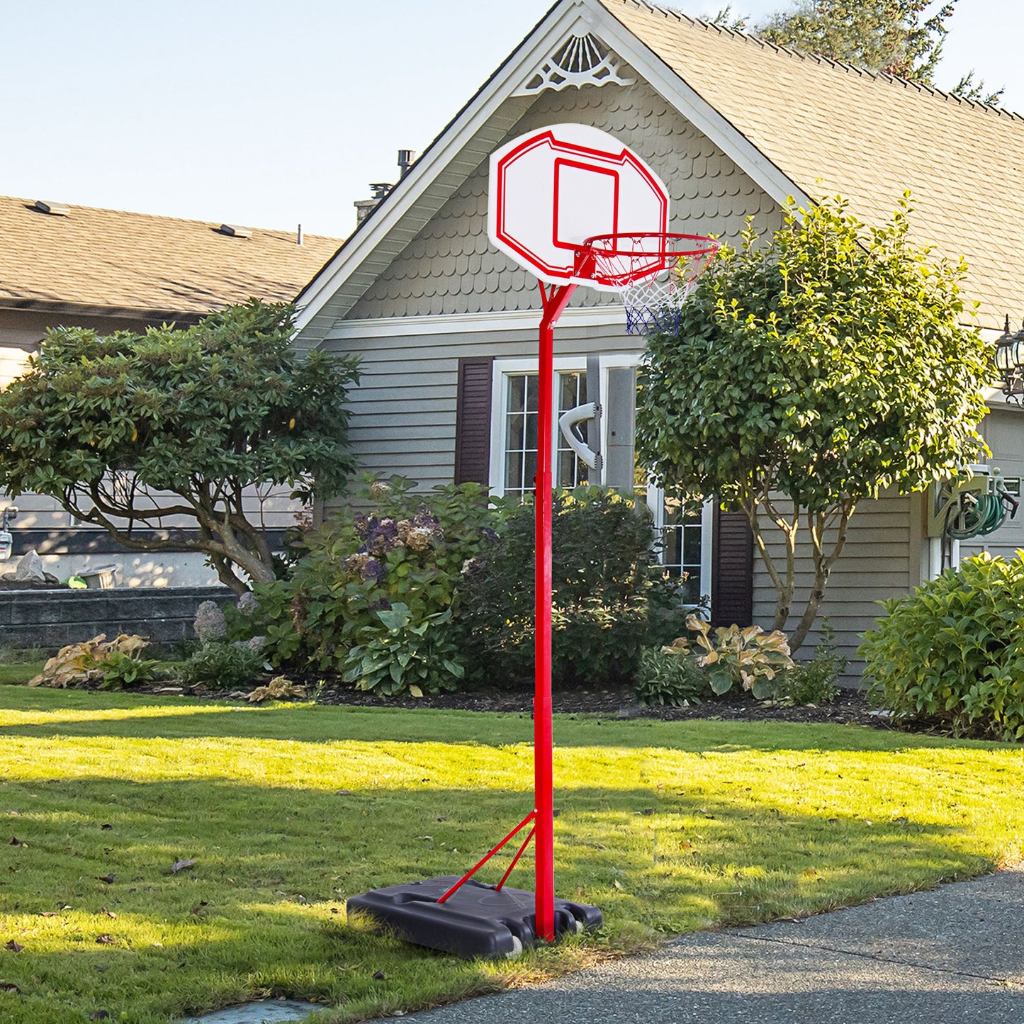 Elevate Your Game: Portable Basketball Hoop System, 6.9'-8.5' Adjustable Height for All Ages Kids Crystal