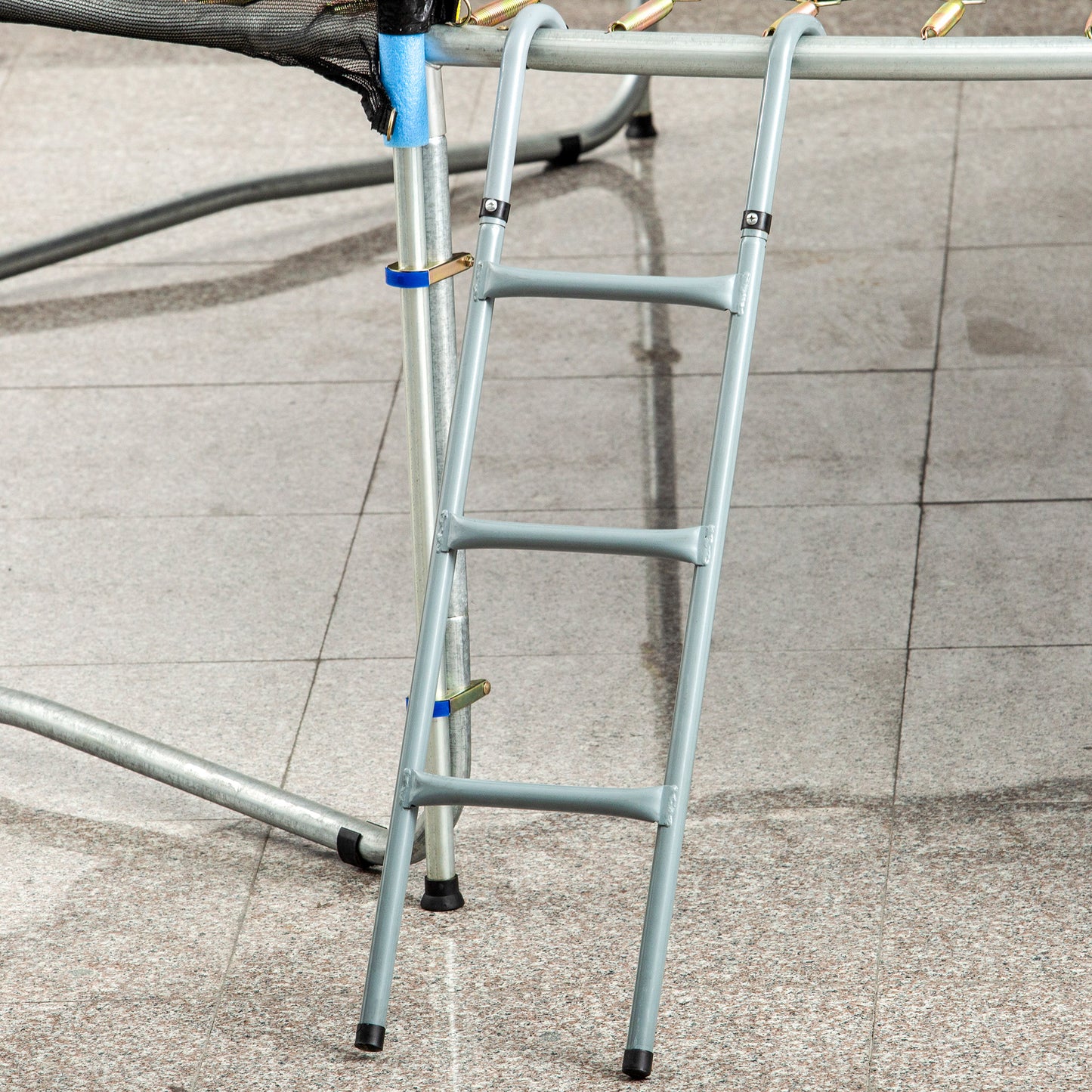 Steel Trampoline Ladder, Fit 12ft & 14ft Trampoline, 3-Step Trampoline Ladder, Trampoline Accessories, 330 lbs Capacity Kids Crystal