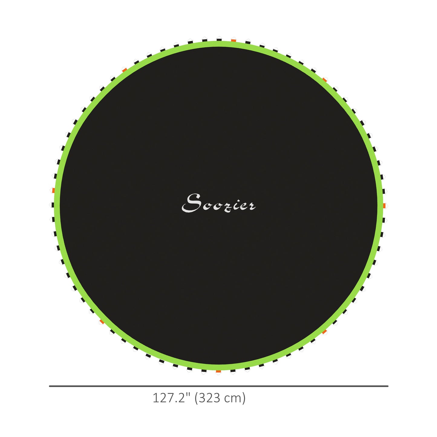 Trampoline Mat Replacement with Spring Pull Tool and 72 V-Hooks, Fits 12ft Trampoline, Using 5.5" Springs, Green Kids Crystal