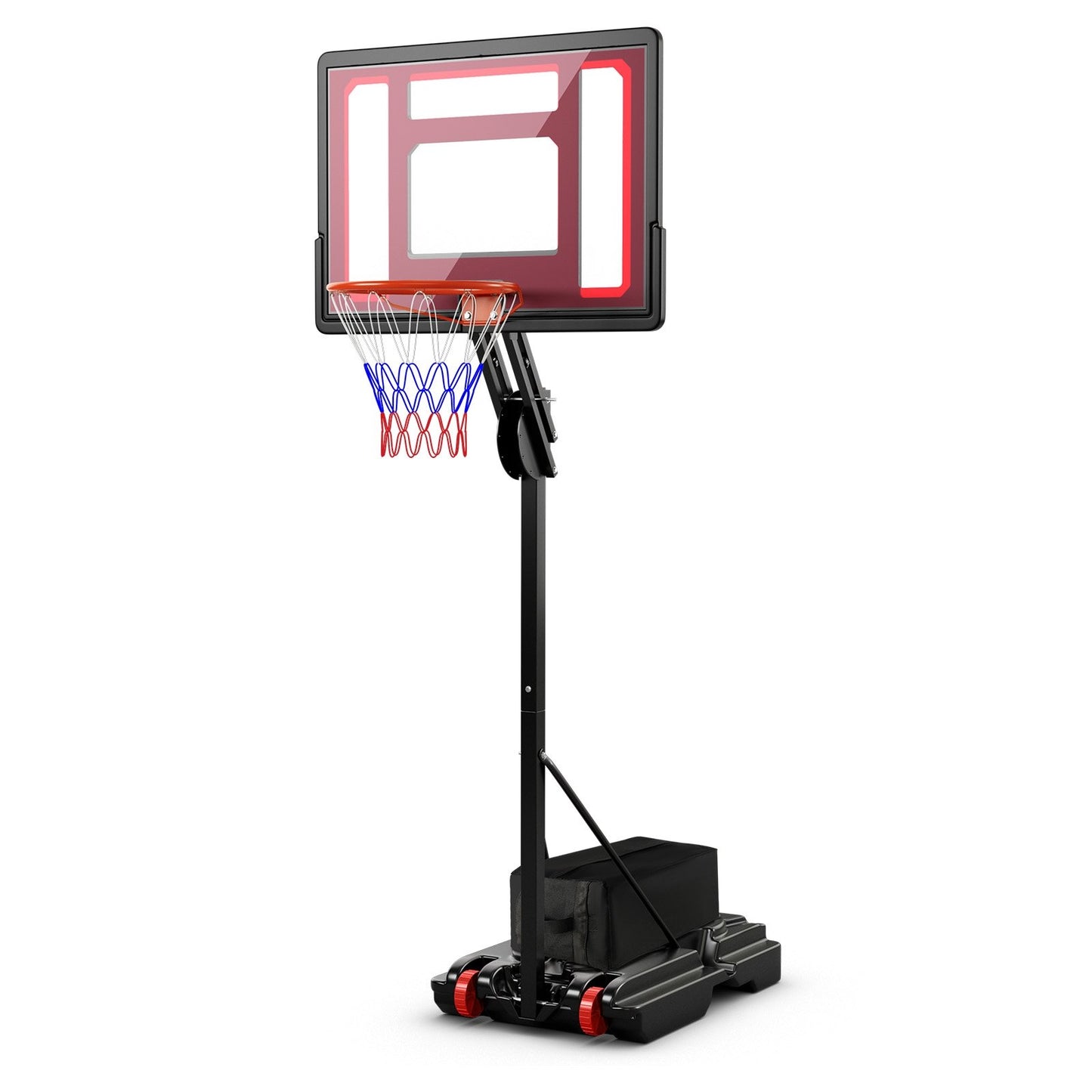 Basketball Hoop with 5-10 Feet Adjustable Height for Indoor Outdoor Kids Crystal