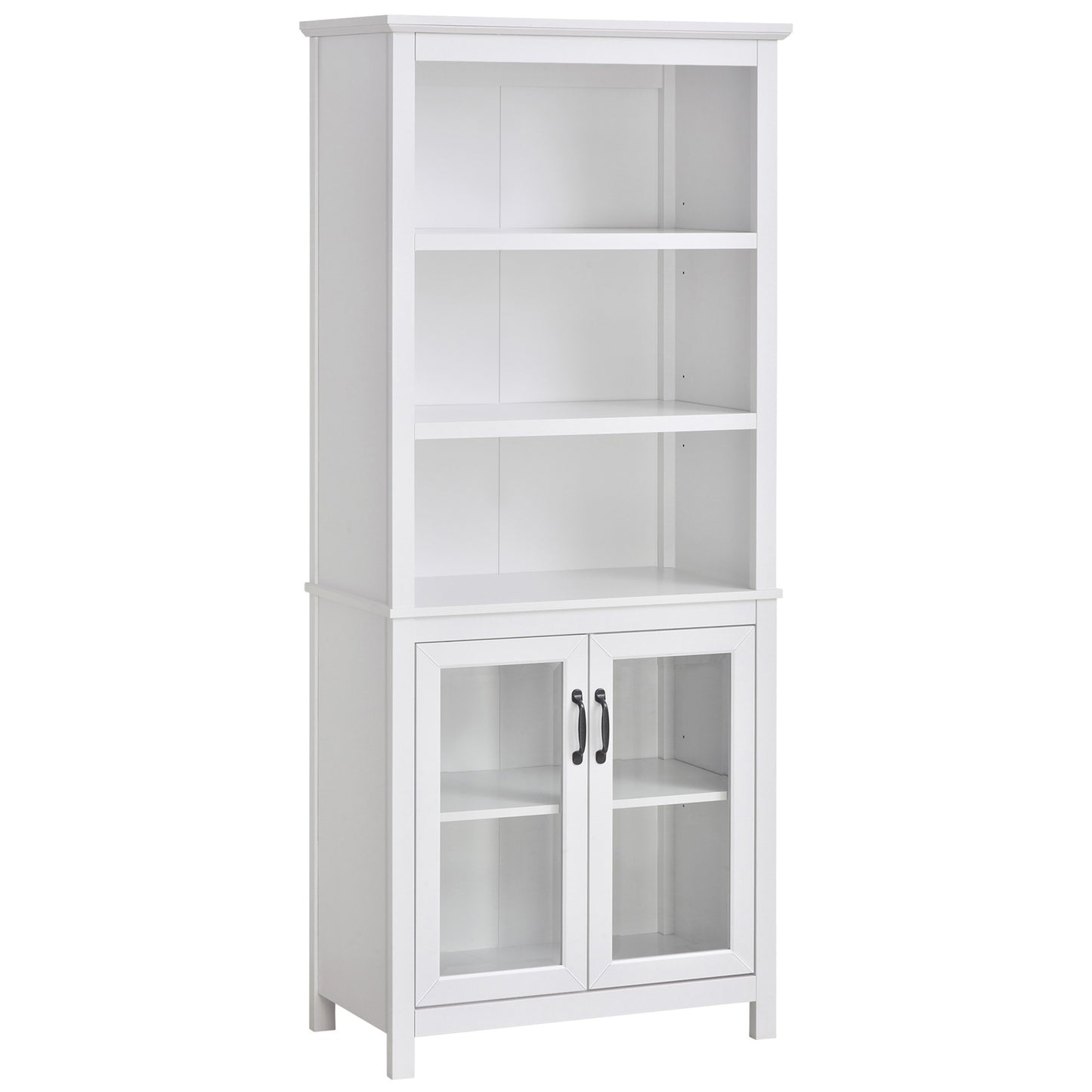 Storage Cabinet Bookcase Versatile Adjustable Shelves Living Room Organizer Elegant White Kids Crystal