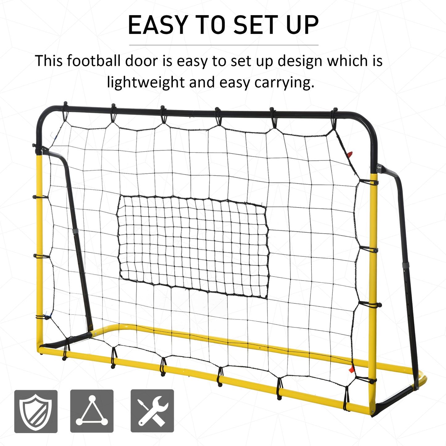 | Rebound Net Soccer Goal with 5 Angle Adjustable for Soccer Baseball Basketball Training Kids Crystal