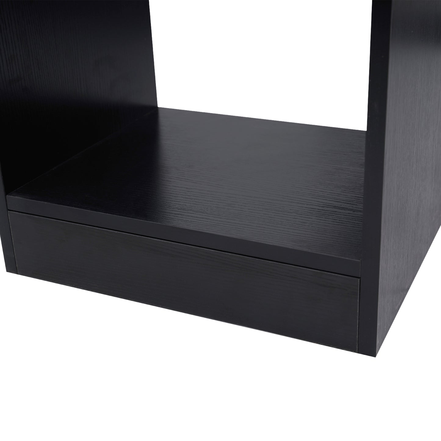 55&" Black Corner Computer Desk - 360° Rotating L-Shaped Workstation with 3-Tier Shelves & Bookshelf Kids Crystal