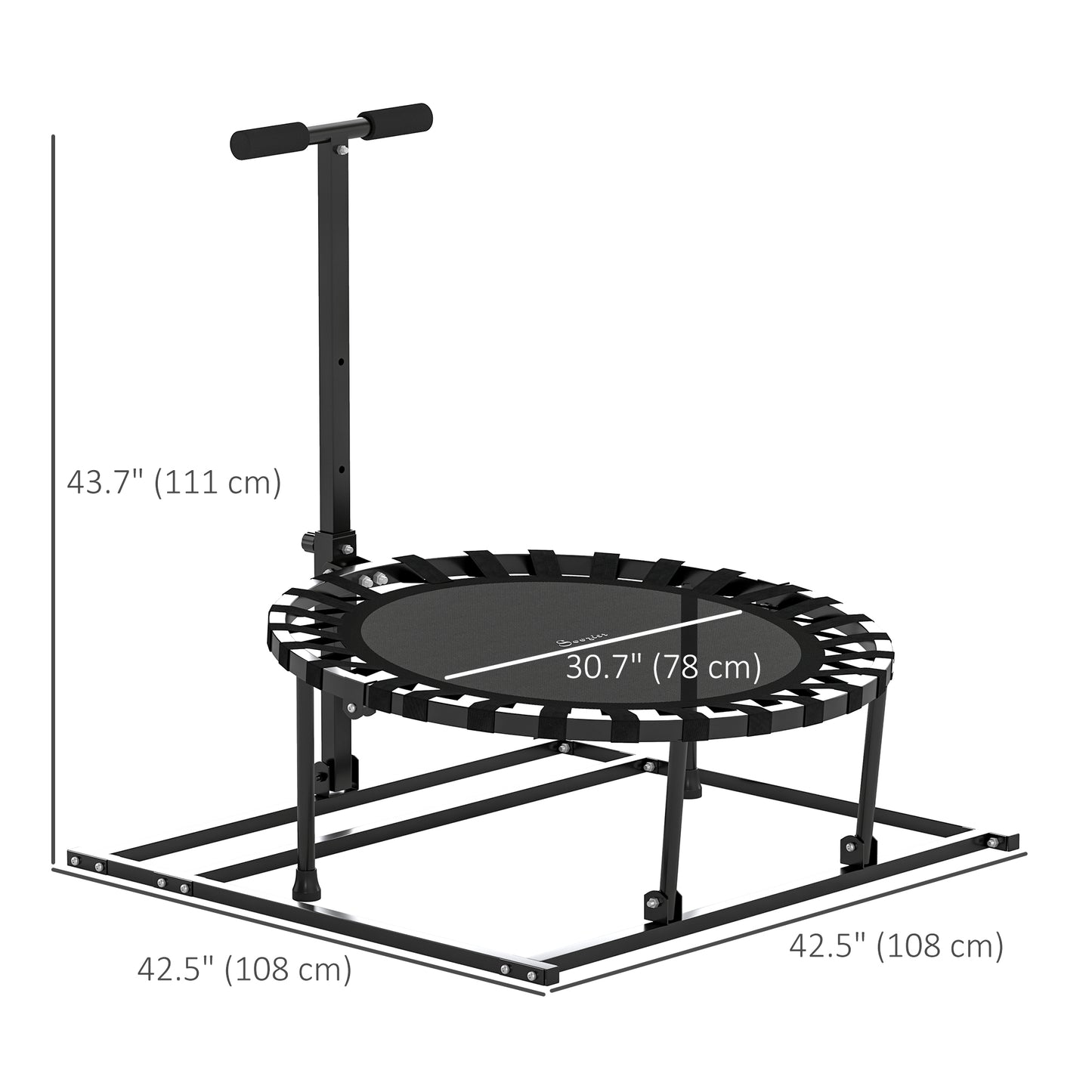 2-in-1 38" Rebounder Trampoline for Adult, 8-Angle Adjustable Baseball Volleyball Soccer Rebounder Fitness Trampoline Kids Crystal