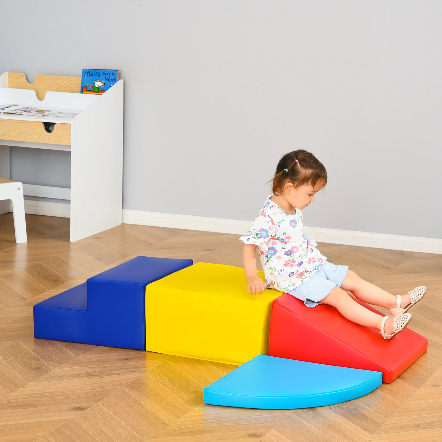 4-Piece Foam Climb & Crawl Set: Lightweight Toddler Nuggets for Active Play Zone Kids Crystal