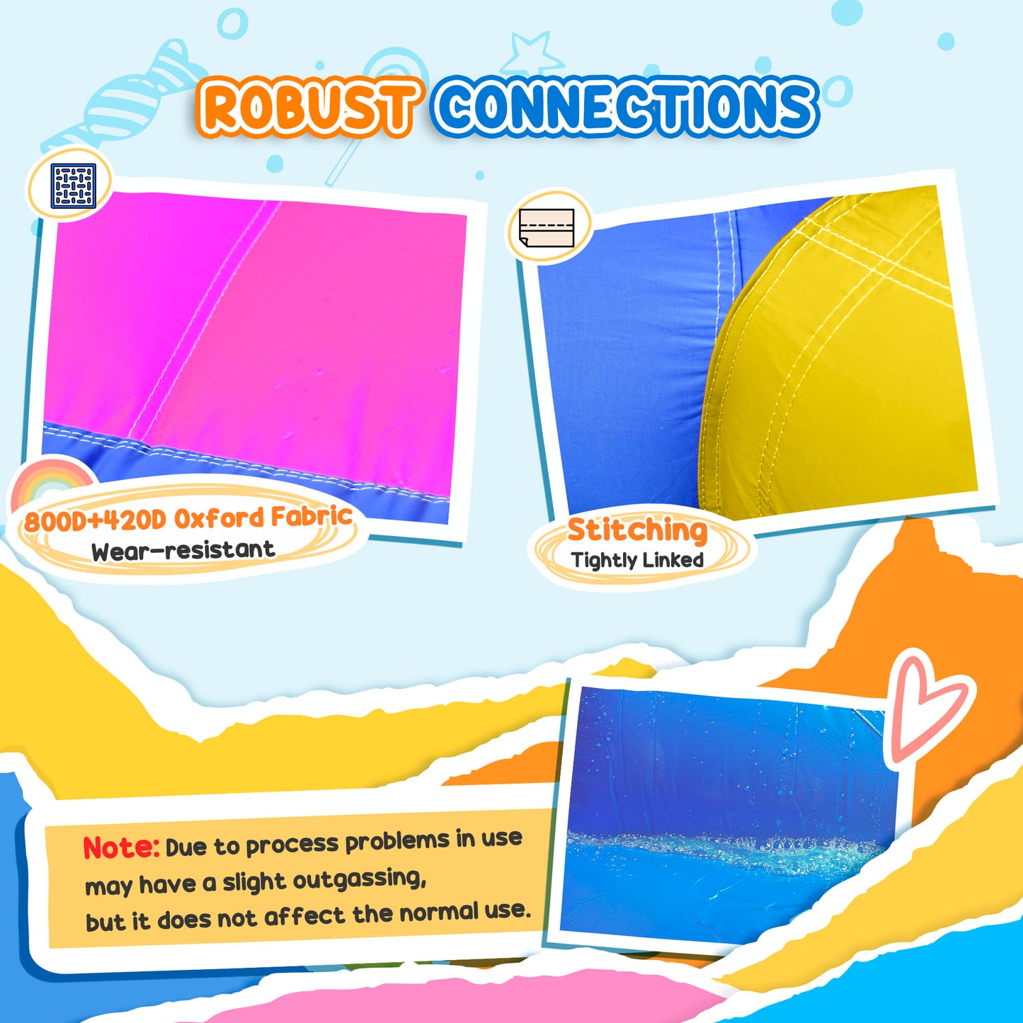 Bouncy Castle with Water Slide Inflatable Trampoline Pool for Kids 5 in 1 Climbing Wall Bounce House with Blower