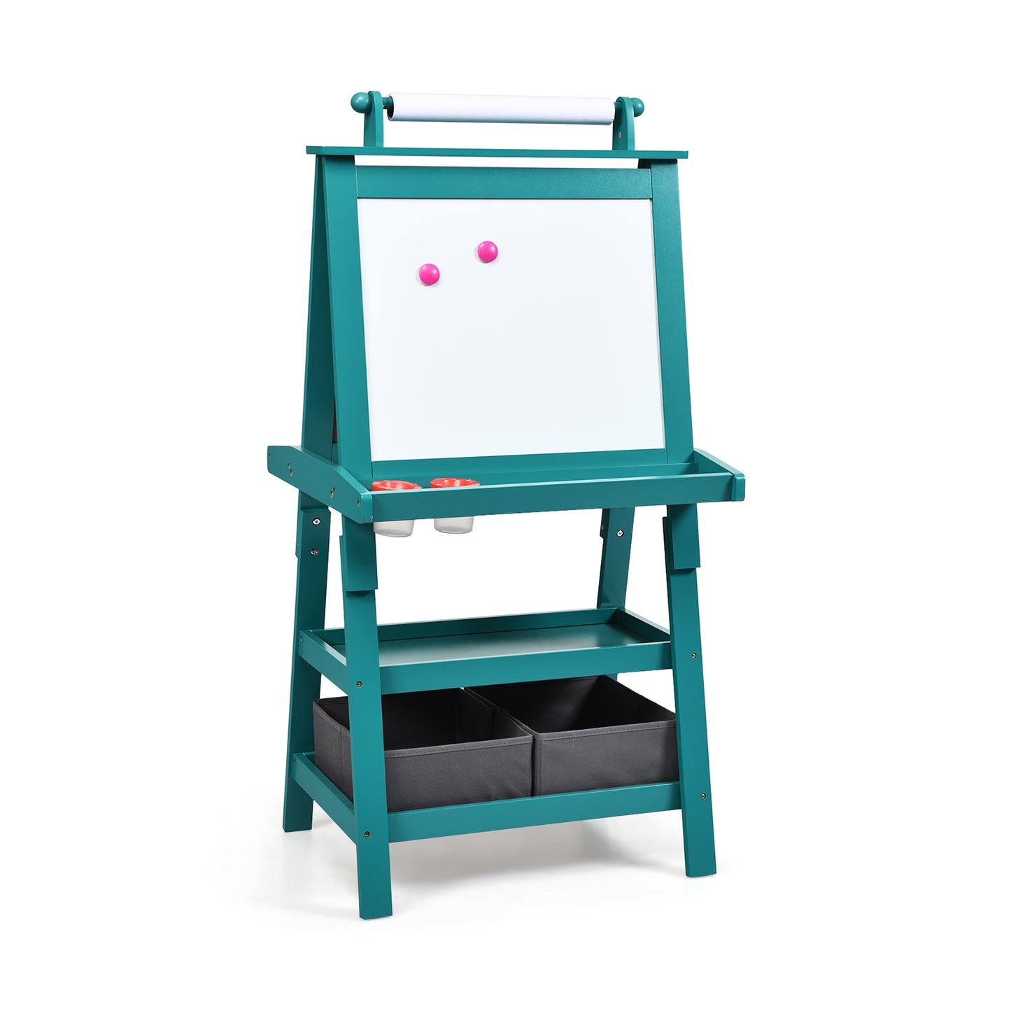 3 in 1 Double-Sided Storage Art Easel-Green Kids Crystal