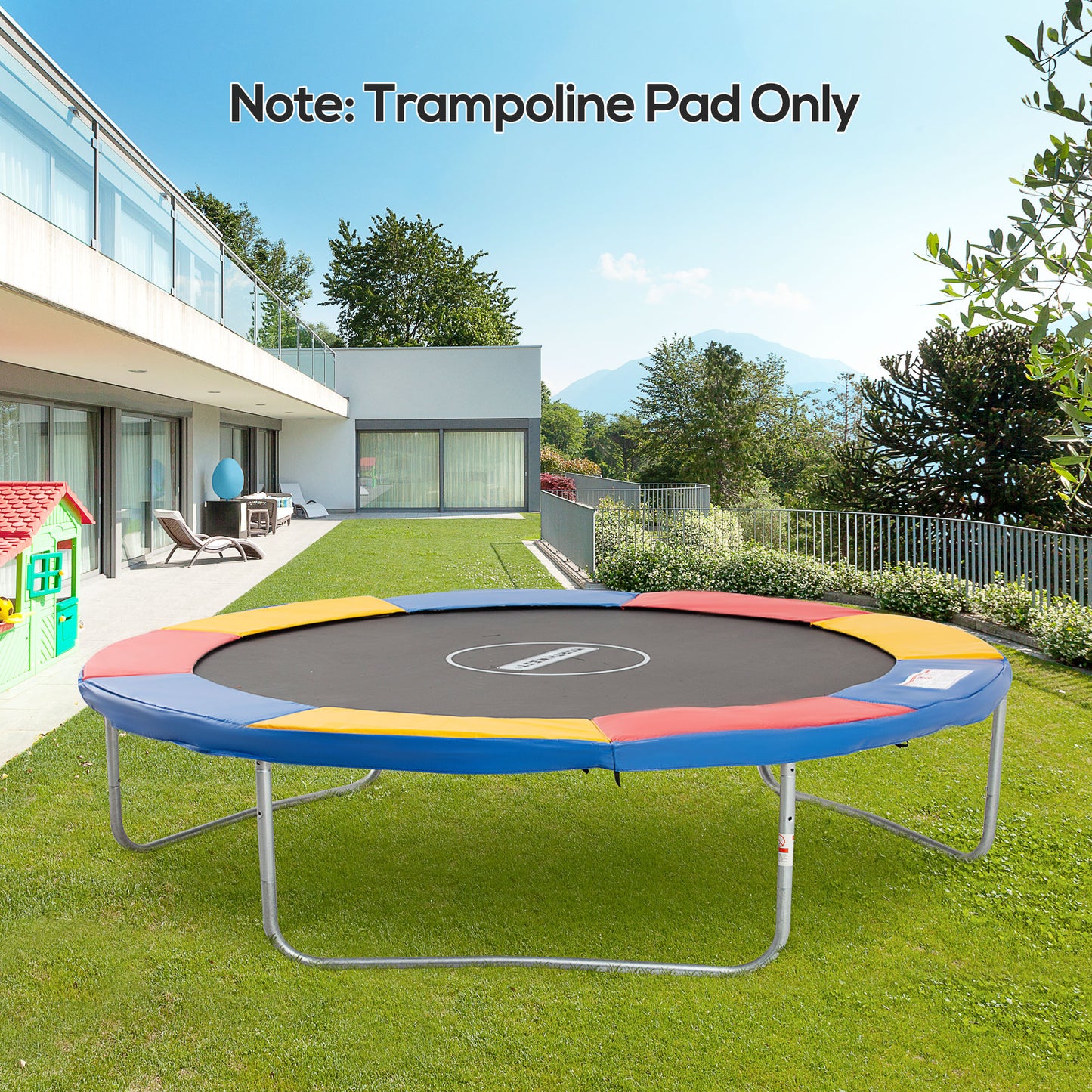 ?10ft Trampoline Safety Pad Replacement Waterproof Spring Cover Multicoloured Kids Crystal