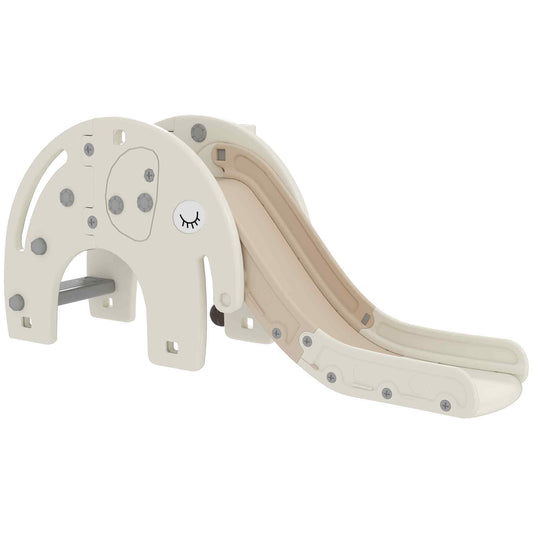 3 in 1 Toddler Slide with Basketball Hoop, Climber, for 1-3 Years Old, Elephant-themed Kids Crystal