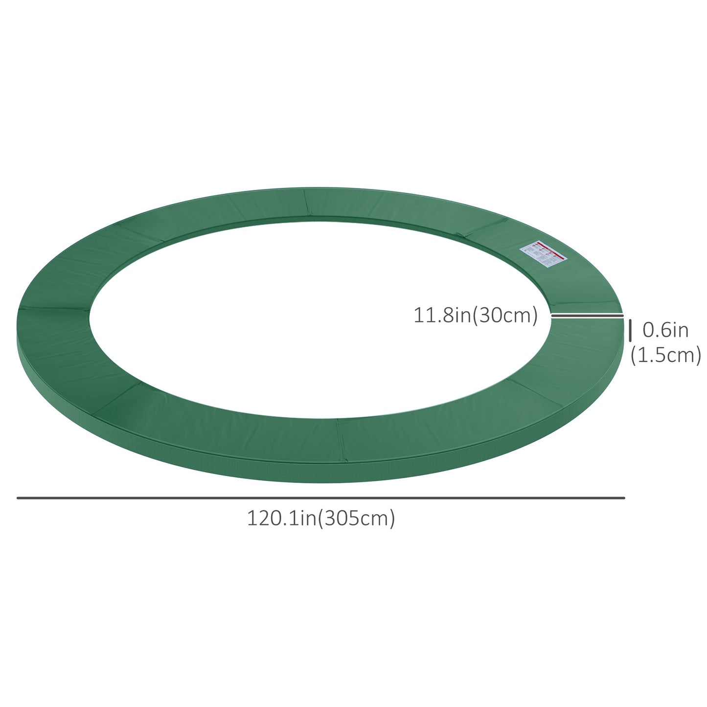Φ10ft Trampoline Safety Pad Replacement Waterproof Spring Cover Green Kids Crystal