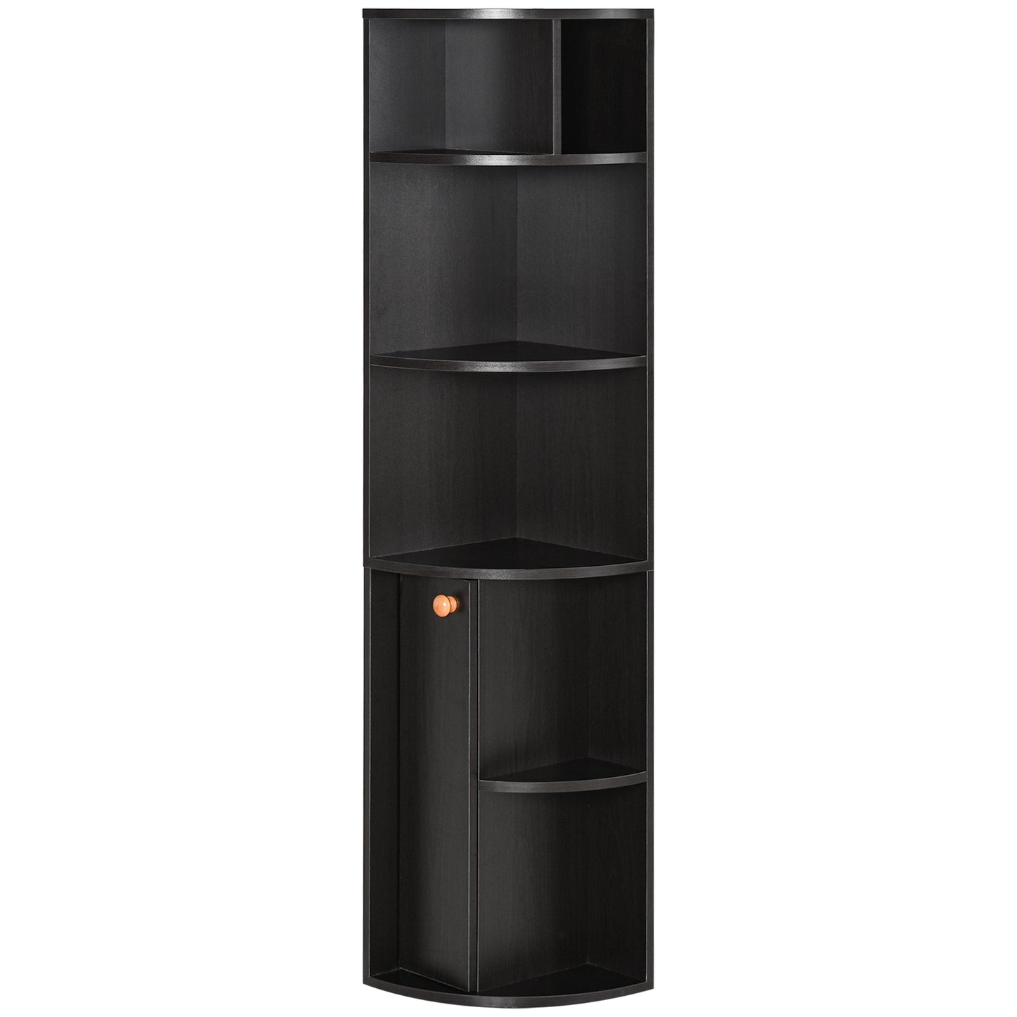 Spacious Storage Solution: 5-Tier Open Shelves Bookcase Cabinet, Floor Standing Home Office Organizer in Black Kids Crystal