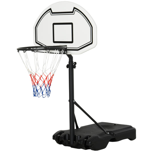 51"-64" Height Adjustable Basketball Hoop System Portable Poolside with Wheels Kids Crystal