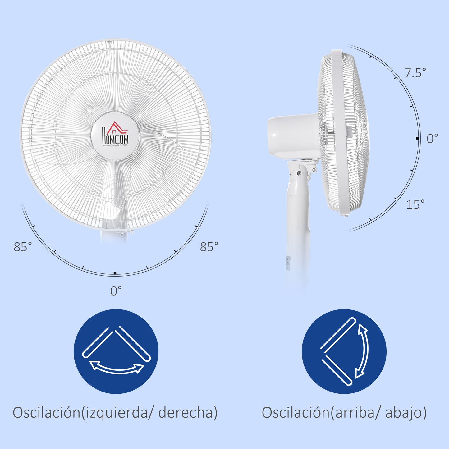 Standing Floor Fan with Remote Tall Pedestal Cooling Fan for Home Bedroom White Kids Crystal