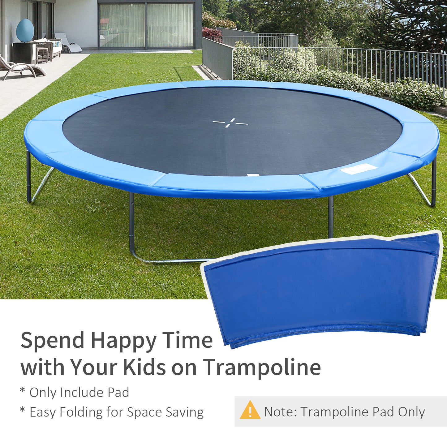 14 FT Trampoline Pad Cover Replacement Round Frame,Blue Kids Crystal