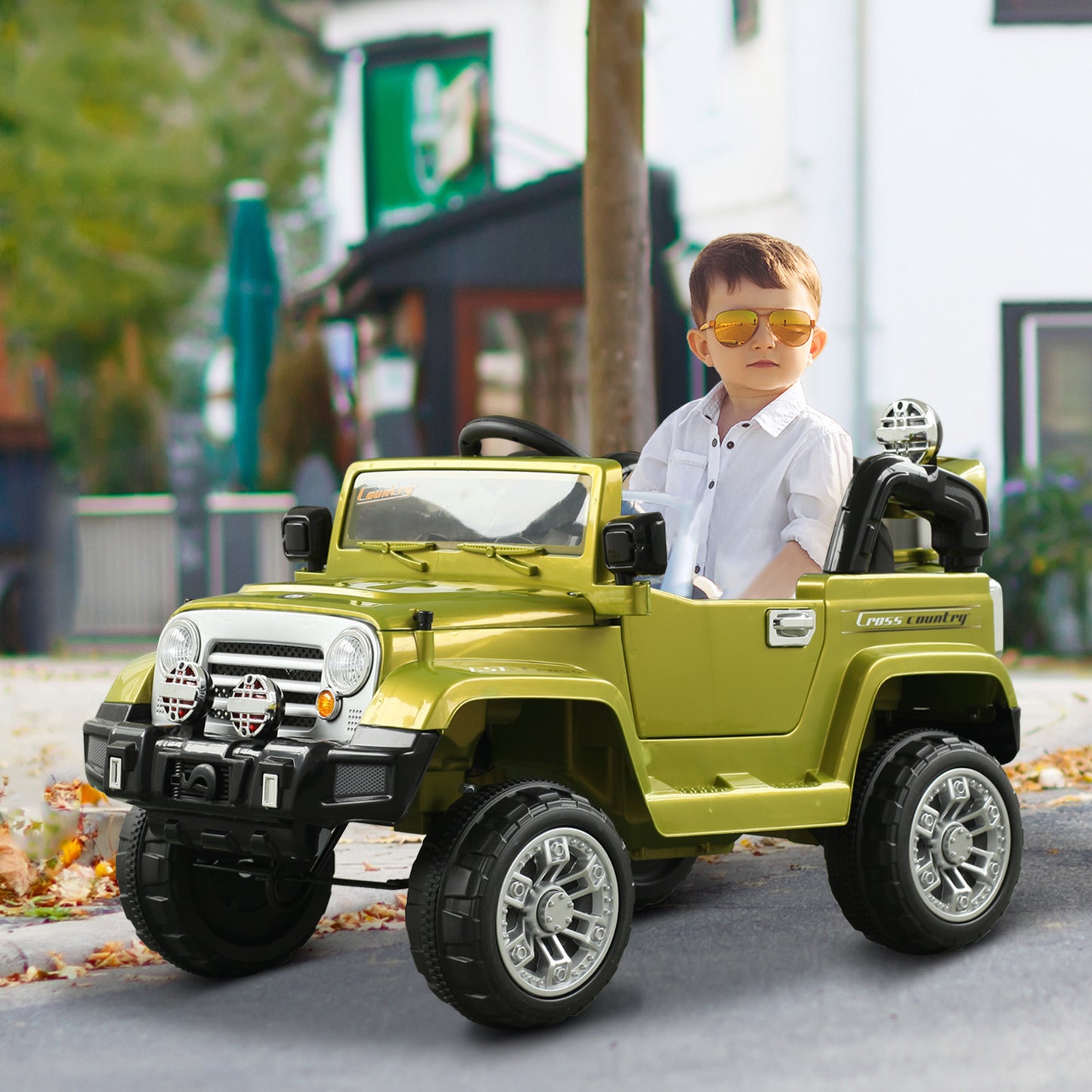 12V Kids Ride-On Truck: Remote Control, 2 Speeds, Lights, MP3, LCD Power Indicator, Green Kids Crystal