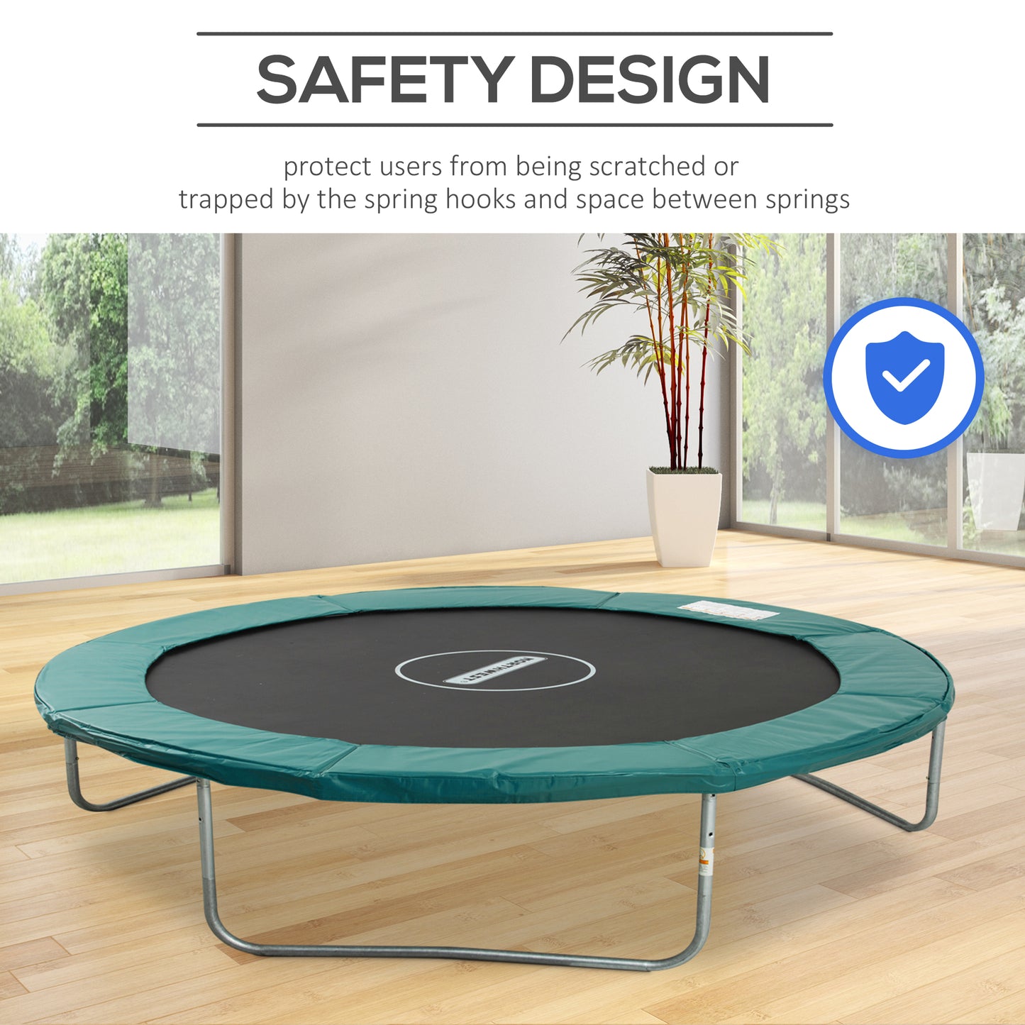 14FT Trampoline Safety Pad Replacement Jump Bounce Protection Cover Green Kids Crystal